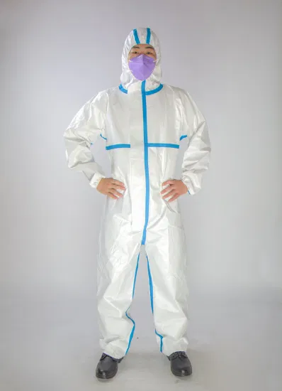 FDA En13485 ホワイト防水使い捨て滅菌医療防護服無料サンプルあり OEM 工場供給 PPE カバーオール